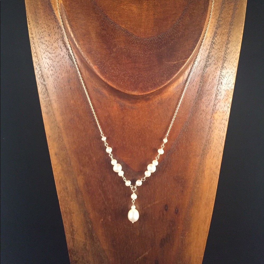 Sterling Silver Pearl Drop Necklace